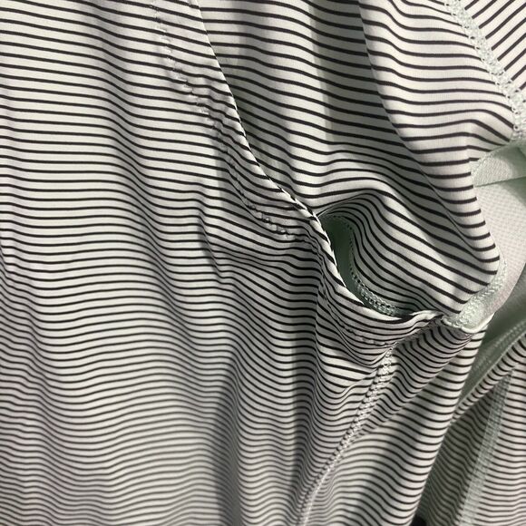 Lululemon Mint Green & Black Striped Quarter Zip Pullover Long Sleeve Top - Picture 9 of 10